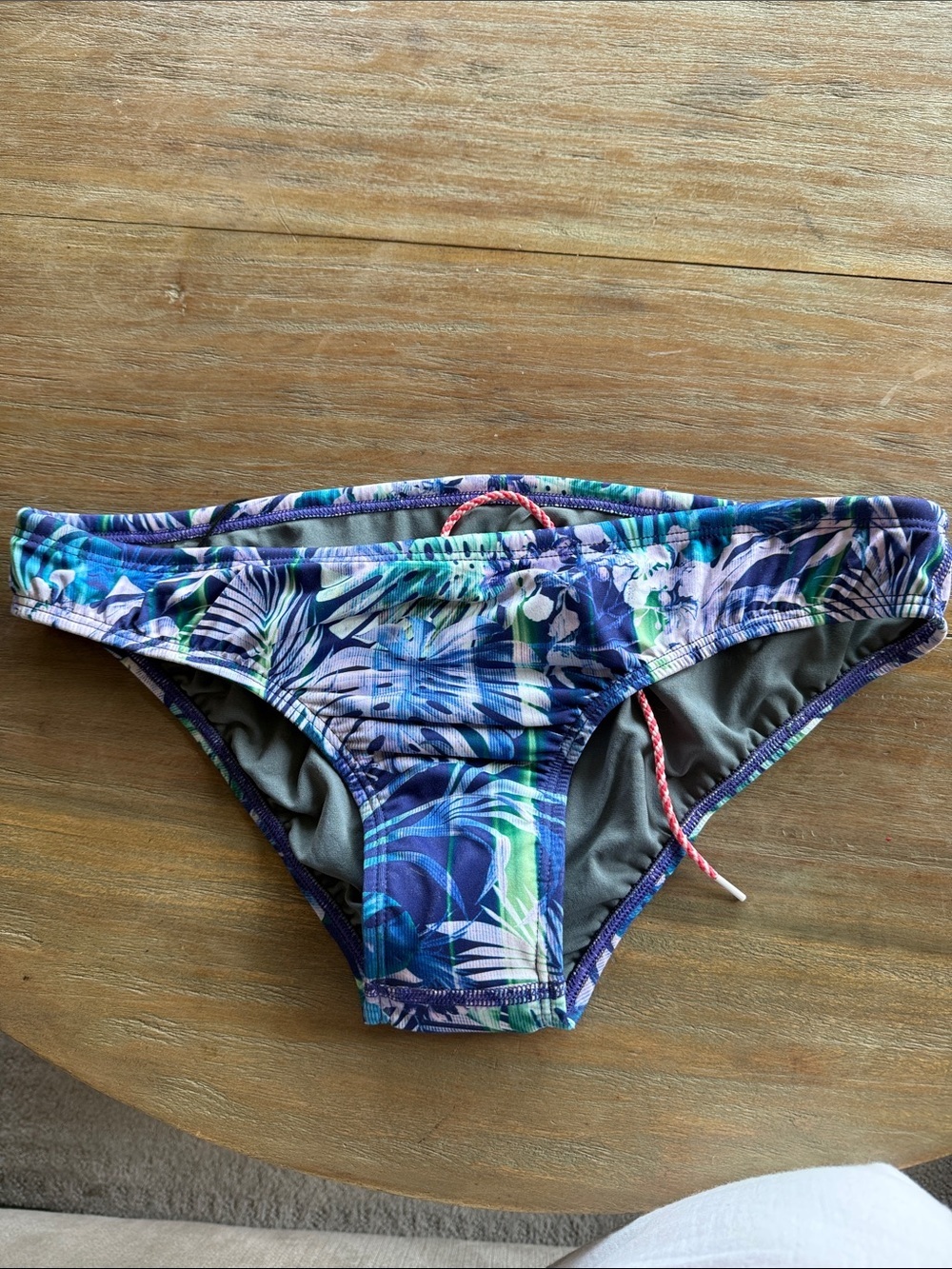Jolyn ANDY Bikini Bottom with Purple and Green and Pink Trim